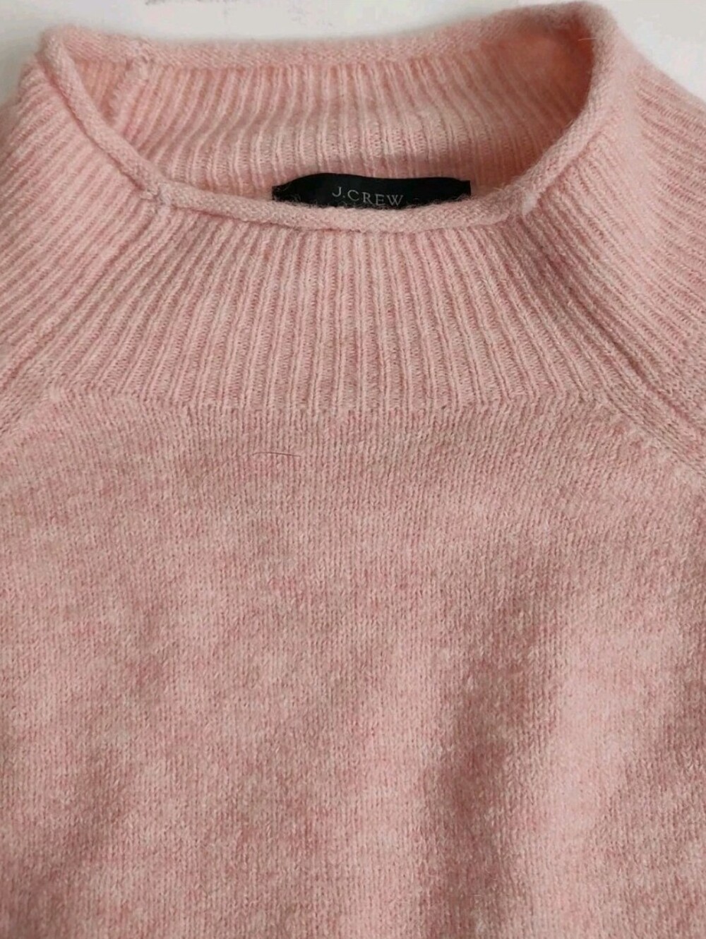 J Crew Roll Mock Neck Sweater Pullover Knit Pink Merino Wool Alpaca S Super Soft - Picture 5 of 16